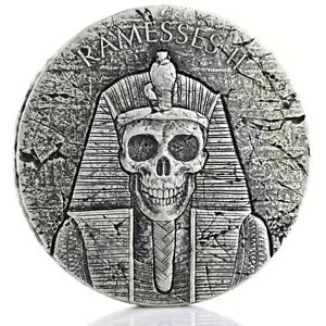 2017 2 オンス ラムセス 2 世 AFTERLIFE エジプト銀貨 .999 チャド共和国 #A445