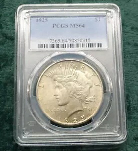 1925 PCGS MS 64 平和銀ドル、アメリカ合衆国銀 $1 コイン