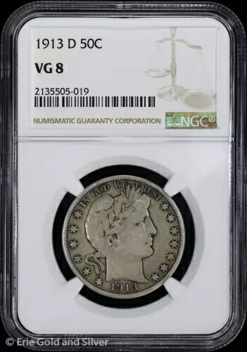 1913-D 50C 理髪店 ハーフダラー NGC VG 8