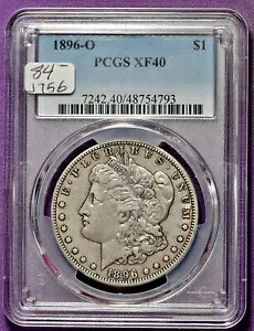 1896年 - モーガン・シルバー・ダラー。 PCGSホルダー内。 XF 40.j756