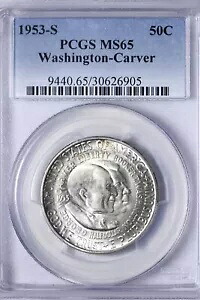 GEM BU 1953-S ワシントン カーバー ハーフダラー PCGS MS65 AHE 57,420円
