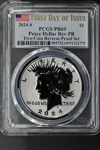 2024-S ピースダラー シルバー リバース プルーフ $1 PCGS PR69 発行初日 FDOI