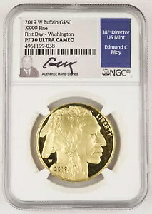 2019 W $50 アメリカン バッファロー 1 オンス 9999 ゴールド プルーフ コイン NGC PF70 FDOI Moy 署名｜WORLD RESOURCE【KING店】