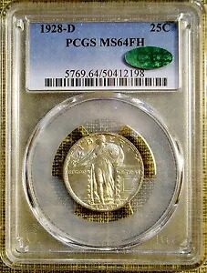 1928-D PCGS MS64 FH スタンディング リバティ クォーター - 99% ホワイト - CAC ステッカー付き - PQ !!｜WORLD RESOURCE【KING店】 964,810円