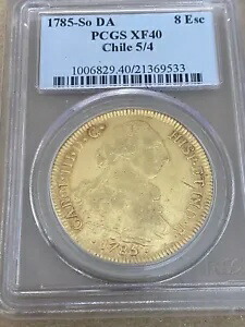 楽天市場】チリ カルロス4世 8エスクード金貨 1804年-FJ : 紅林コイン