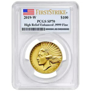 2019-W $100 1 オンス エンハンスド ゴールド アメリカン リバティ ハイ レリーフ PCGS SP70 FS フラッグ...｜WORLD RESOURCE【KING店】