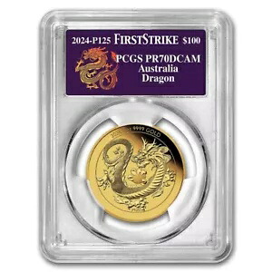 2024 オーストラリア 1 オンス ゴールド ドラゴン PR-70 PCGS (FS)｜WORLD RESOURCE【KING店】