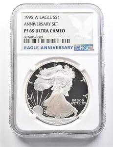 1995-W アメリカン シルバー イーグル アニバーサリー セット PF69 UCAM NGC スペシャル Lbl *9499｜WORLD RESOURCE【KING店】