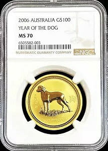 2006 ゴールド オーストラリア $100 シリーズ 1 戌の旧暦 1 オンス NGC ミント ステート 70｜WORLD RESOURCE【KING店】