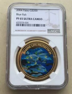パラオ 2004 ブルー フィッシュ 200 ドル NGC 1 オンス 金貨。プルーフ｜WORLD RESOURCE【KING店】