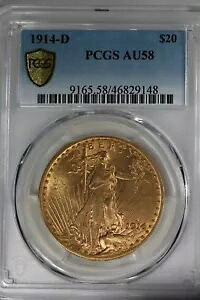 1914-D 20.00 PCGS AU 58 20 ドル金貨、サン ゴーデン｜WORLD RESOURCE【KING店】