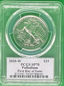 2020 W パラジウム 1オンス $25 アメリカン イーグル PCGS SP70 初日発行 クリーブランド｜WORLD RESOURCE【KING店】