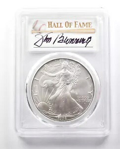 1996 アメリカン シルバー イーグル ジム バニング 野球殿堂 MS70 PCGS *1356