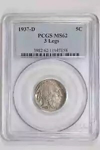 1937-D 3 レッグ バッファロー ニッケル PCGS MS62｜WORLD RESOURCE【KING店】 1,006,005円