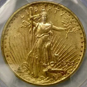 1922 セント ゴーデン $20 ゴールド ダブル イーグル ゴージャス 非常に希少 PQ ジェム+ PCGS MS 64｜WORLD RESOURCE【KING店】