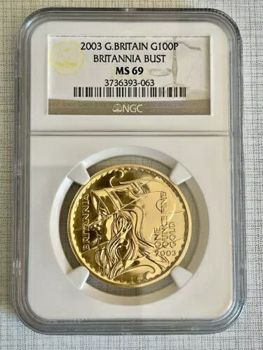 イギリス 2003 ブリタニア バスト 100 ポンド 1 オンス ゴールド NGC MS69 SKU# 3442