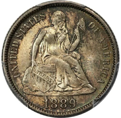 1889 10C リバティ シーテッド ダイム PCGS MS67｜WORLD RESOURCE【KING店】