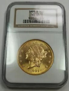 1901 S NGC MS63 ゴールド リバティ ヘッド ダブル イーグル $20 コイン #52109A｜WORLD RESOURCE【KING店】