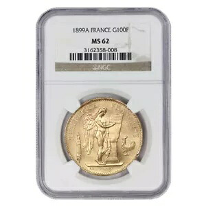 フランス 1899-A ゴールド 100 FR エンジェル NGC MS62 ラッキー フランス ワールド フラン コイン｜WORLD RESOURCE【KING店】