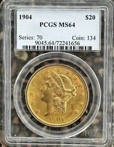 1904年 $20 リバティヘッド ダブルイーグル PCGS MS64｜WORLD RESOURCE【KING店】