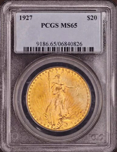 1927 $20 ゴールド セント ゴーデン ダブル イーグル PCGS MS65 - 光沢のある PQ｜WORLD RESOURCE【KING店】