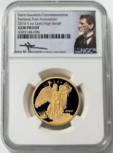 2016 ゴールド ナショナル パーク メルカンティ 1オンス セント ゴーデンス ハイ レリーフ NGC ジェム プルーフ