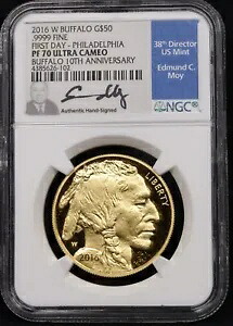 NGC 2016W $50 バッファロー 10 周年記念 モイ サイン入り FDI フィラデルフィア PF70 UC｜WORLD RESOURCE【KING店】