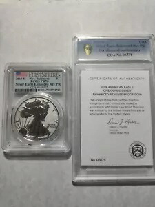 2019 S $1 シルバー イーグル 強化逆方向保護 PCGS PF70 FS COA ボルチモア ラベル付き