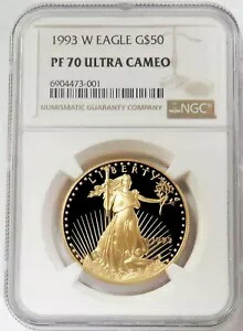 1993 W ゴールド $50 プルーフ アメリカン イーグル 1 オンス コイン NGC プルーフ 70 ウルトラ カメオ