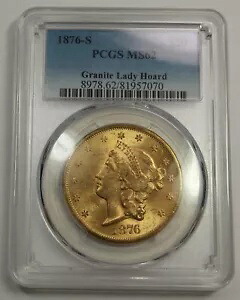 1876 S PCGS MS62 ゴールド リバティ ヘッド ダブル イーグル $20 コイン #51970A