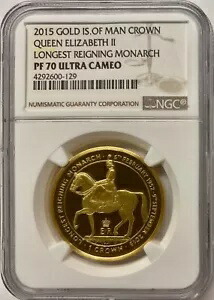 2015 マン島 1オンス ゴールド 最長在位君主 NGC PF-70 UCAM