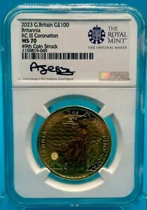 2023 イギリス ゴールド ブリタニア 1 オンス ?100 キング チャールズ NGC MS70 49 コイン! 1,046,815円