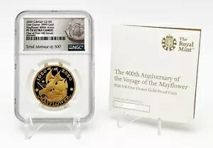 イギリス UK 2020 ?100 メイフラワー 400 周年記念 1 オンス ゴールド コイン NGC PF70