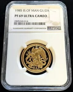 1985 ゴールド アイル オブ マン 51 鋳造済み 最高級の既知 1/2 エンジェル NGC PF 69 ウルトラ カメオ｜WORLD RESOURCE【KING店】