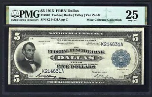 ???? 1915 $5 FRBN FR-806 ??ダラス?? PMG VF 25 14 のみ既知!!!非常に珍しい
