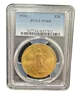1924年 ダブル イーグル ドル 20 ゴールド セント ゴーデンス PCGS MS 64