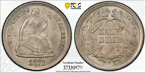 1872 S PCGS MS63 FS-301 MPD RPD MM 以下、日付が間違っています リバティ シーテッド ハーフ ダイム