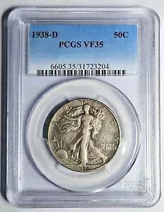 1938年 D ウォーキング リバティ ハーフダラー PCGS VF-35|WORLD RESOURCE【KING店】