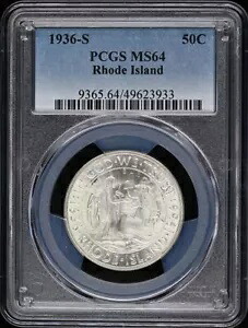 ロードアイランド 1936-S 50C シルバー 記念品 PCGS MS64｜WORLD RESOURCE【KING店】 91,355円