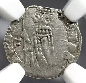 ヴェネツィア総督 アンドレア コンタリーニ イタリア 1368-1382 シルバー ソルディーノ 1S NGC AU55 コイン