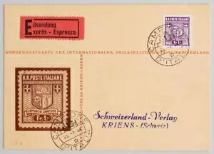 CAMPIONE イタリア スイス 1944年 クリエンス行きエクスプレスカード 1フラン相当 - LOOK画像