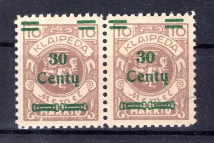 Memel 222I+IIIa タイプペア ** MNH ミント 未使用 ヒンジ付き BPP (AA2821