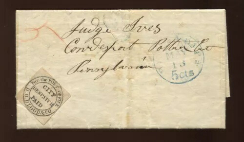 15L8 D.O. BLOOD & CO. 1847年発行の地方切手 LV9126画像