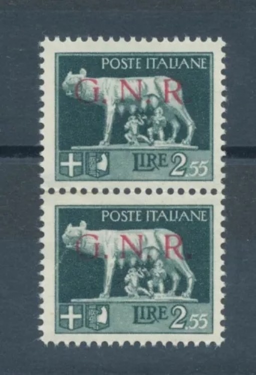 (40110) イタリア カンピオーネ - 1944 年、サッソーネ 483/I、ペアのブレシア プリント、MNH、CV ?1000画像