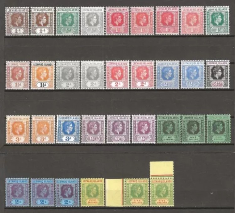 リーワード諸島 1938/51 SG 95/112c MNH