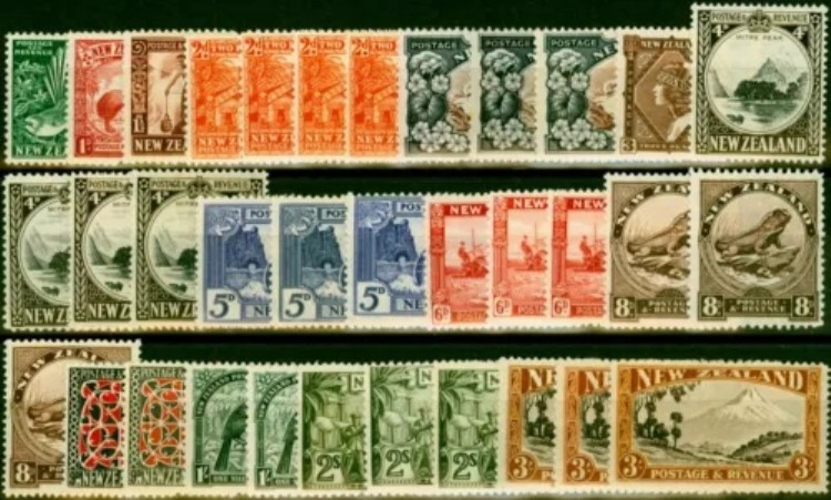 ニュージーランド 1936-42 SG577-590c 34枚セット 全パーフェクト SG589c 美品 LMM CV ?800+