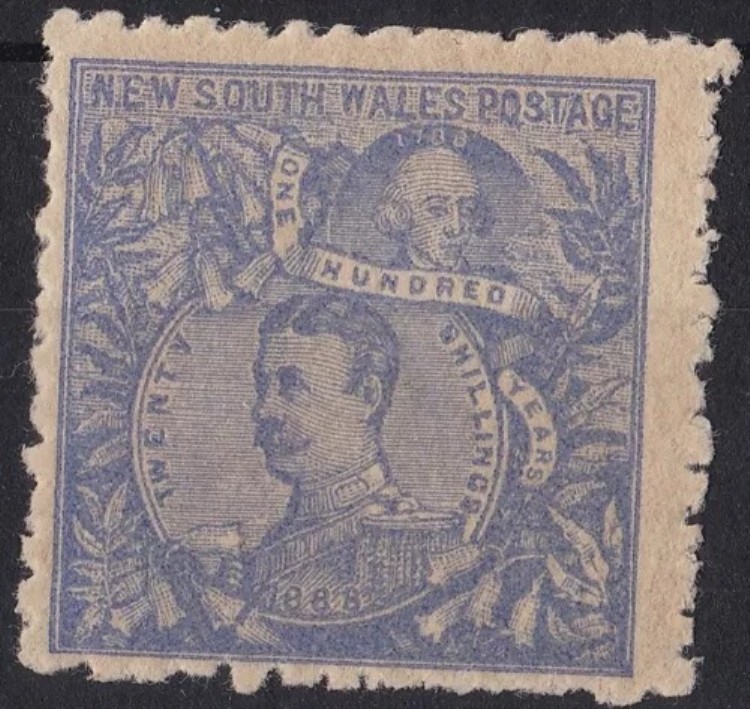 NSW87) NSW 1888-89 透かし入り二重罫線 5/- 20/- キャリントン SG 262。