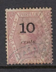 SG 24 Straits Settlements 1880 10セント、30セントクラレット（タイプc） - 中古良好～美品