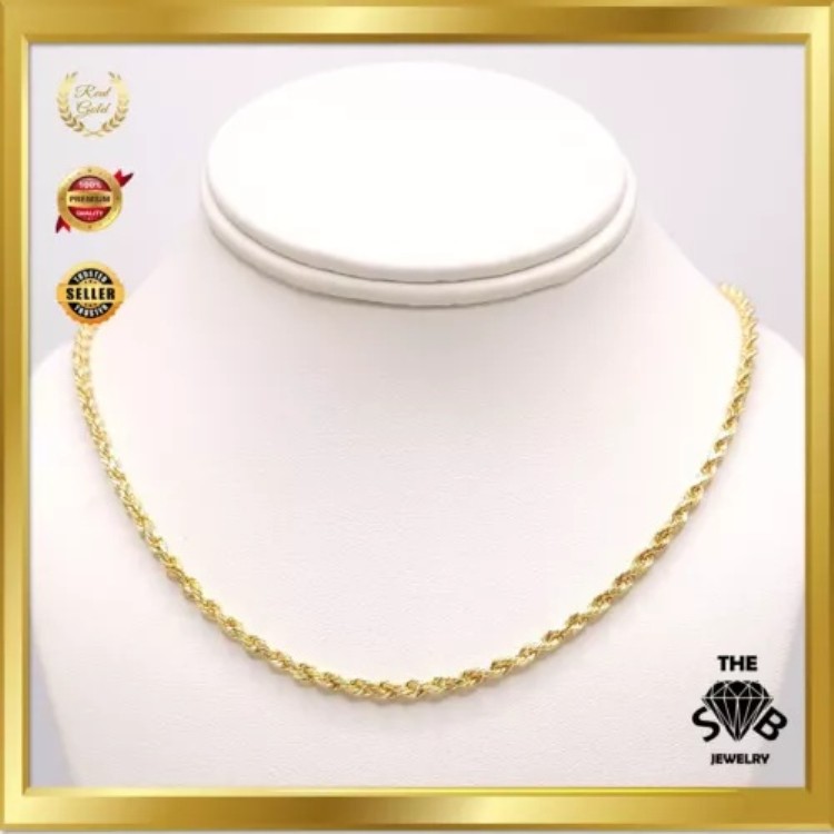 ソリッドリアル10Kイエローゴールド 1mm-14mm ロープチェーン 14インチ-30インチ ヘビーユニセックスネックレス 新品