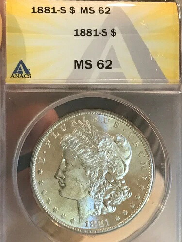 1881年 S モルガン銀貨 1ドル MS62 ANACS認定 (776)